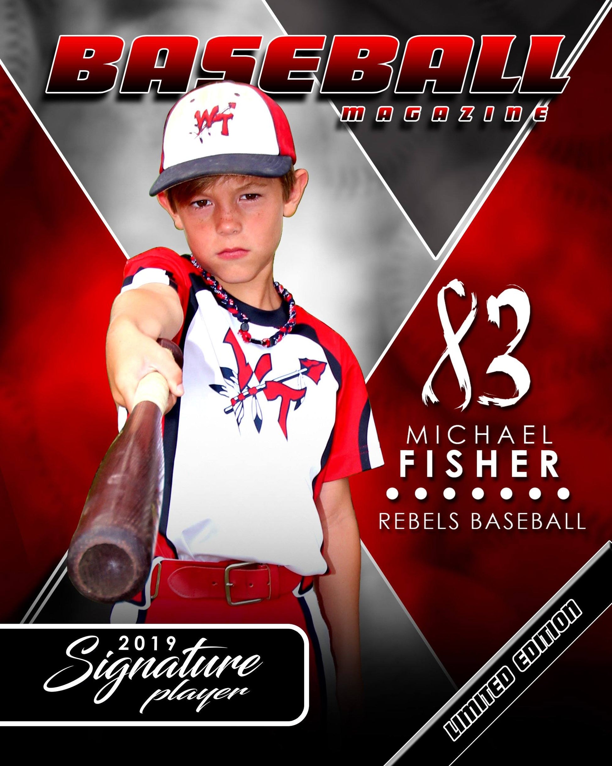 Signature Player - Baseball - V2 - Extraction Magazine Cover Template-Photoshop Template - Photo Solutions
