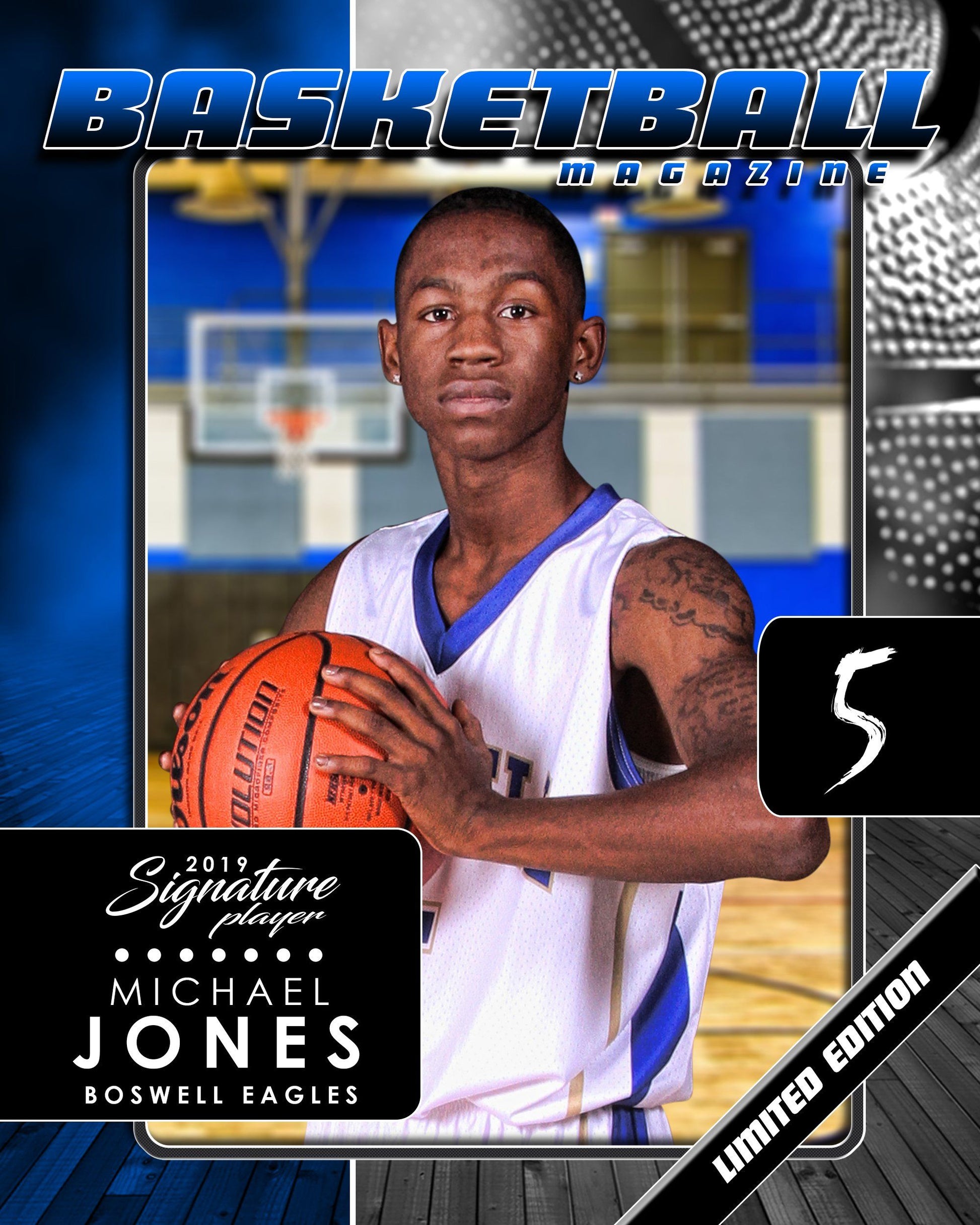 Signature Player - Basketball - V1 - Drop-In Magazine Cover Template-Photoshop Template - Photo Solutions