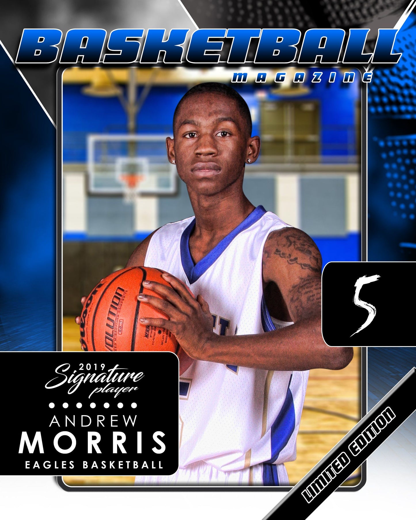 Signature Player - Basketball - V2 - Drop-In Magazine Cover Template-Photoshop Template - Photo Solutions