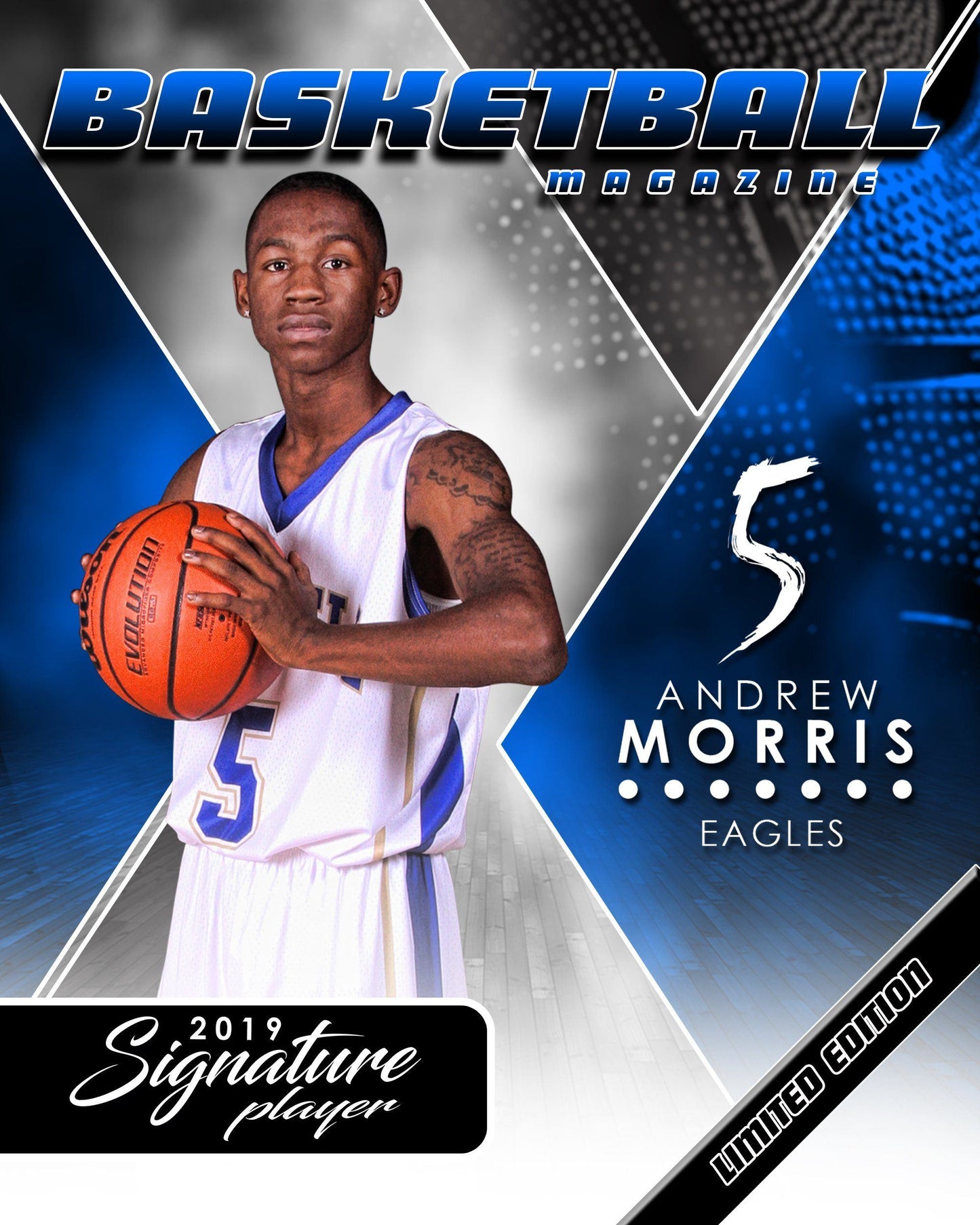 Signature Player - Basketball - V2 - Extraction Magazine Cover Template-Photoshop Template - Photo Solutions