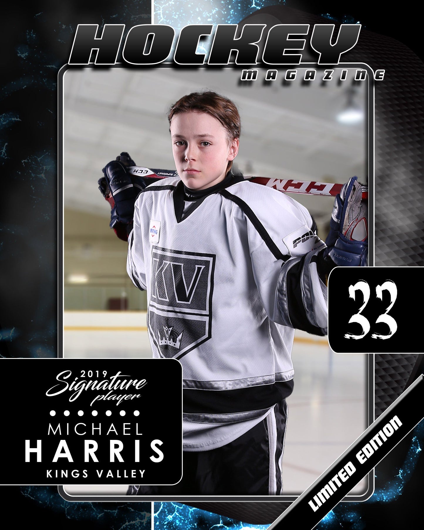 Signature Player - Hockey - V1 - Drop-In Magazine Cover Template-Photoshop Template - Photo Solutions