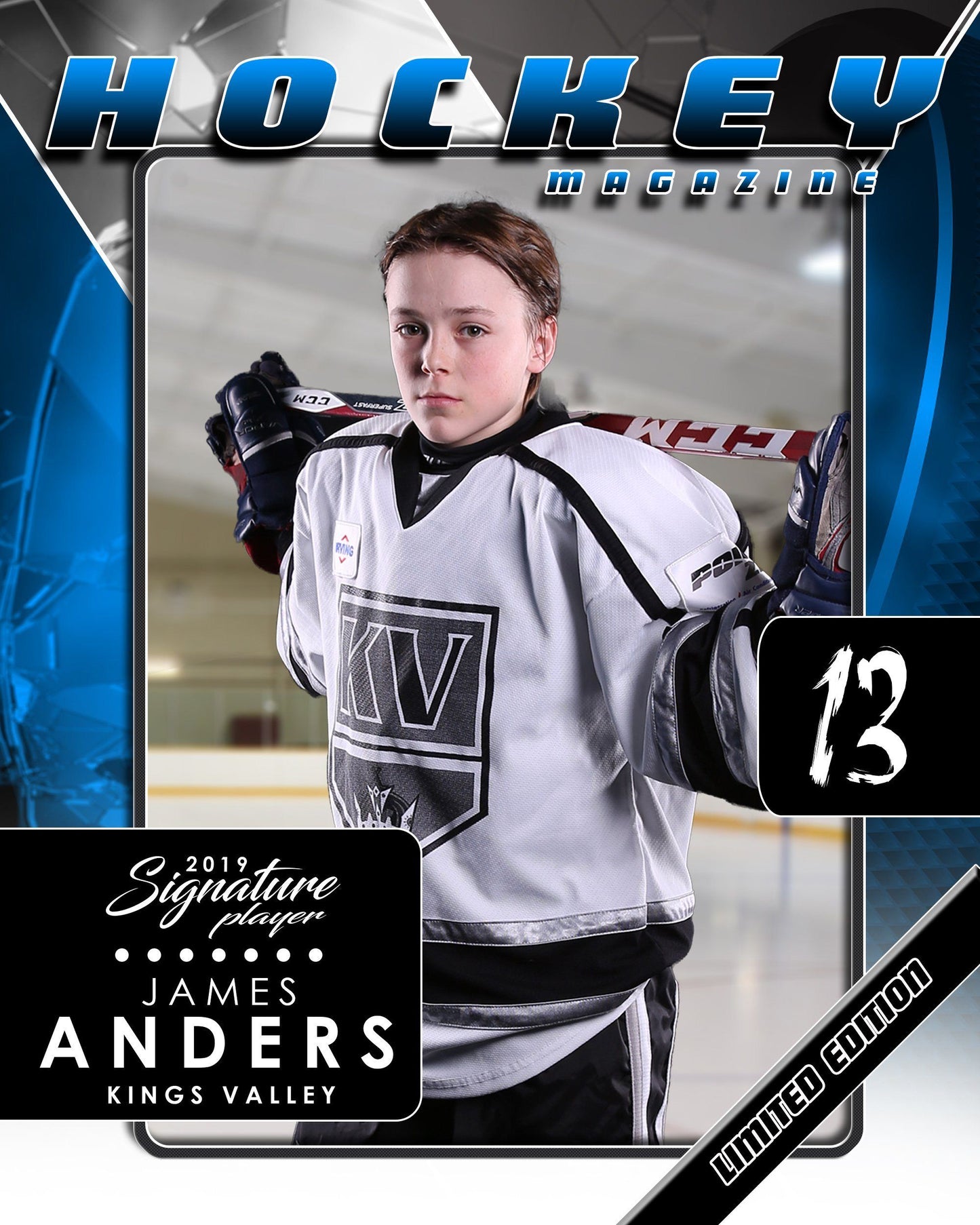 Signature Player - Hockey - V2 - Drop-In Magazine Cover Template-Photoshop Template - Photo Solutions