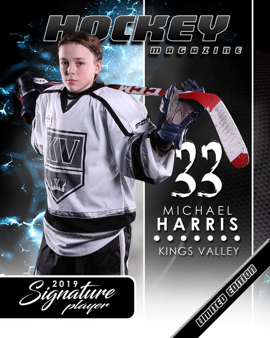 Signature Player - Hockey - V1 - Extraction Magazine Cover Template-Photoshop Template - Photo Solutions
