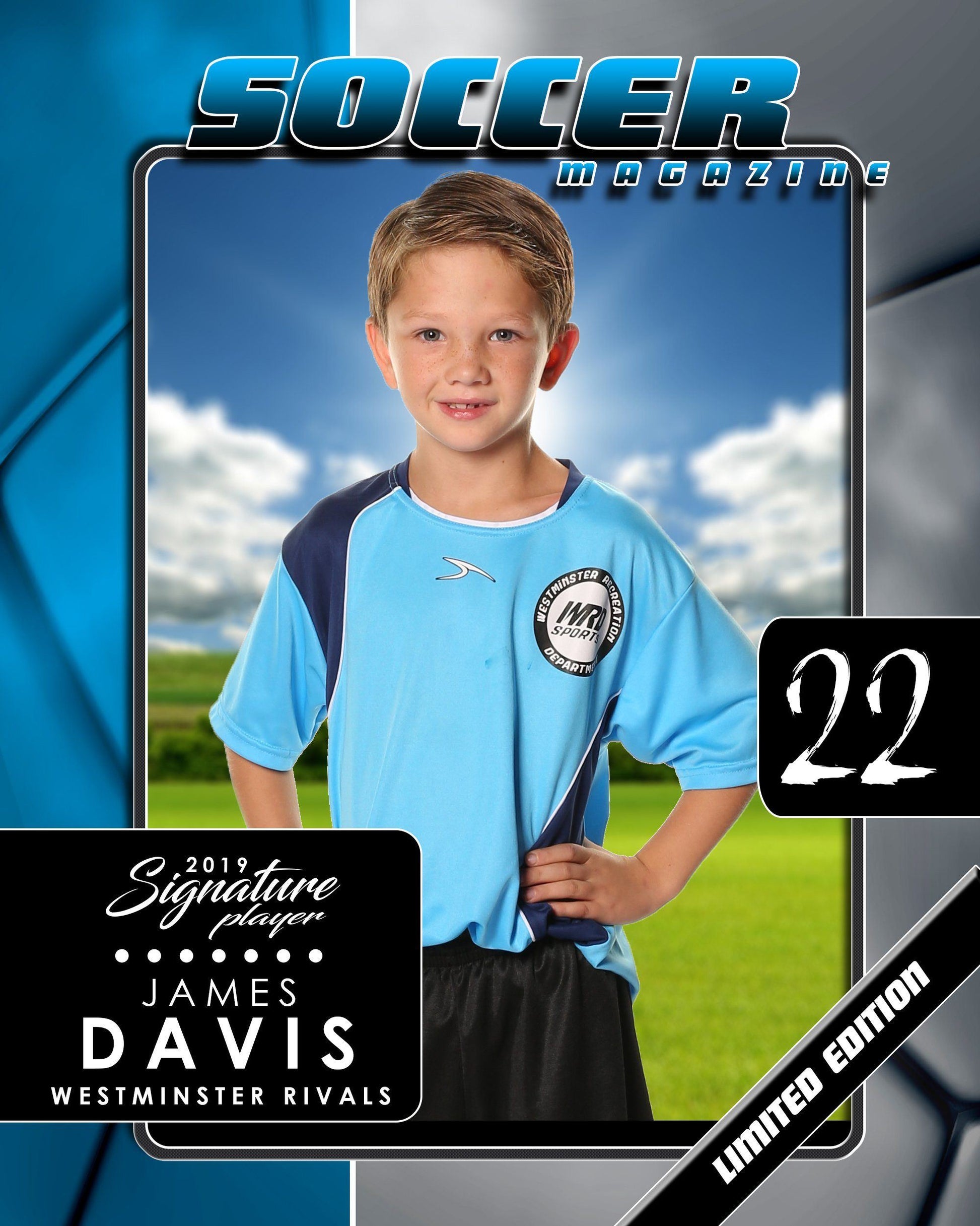 Signature Player - Soccer - V1 - Drop-In Magazine Cover Template-Photoshop Template - Photo Solutions