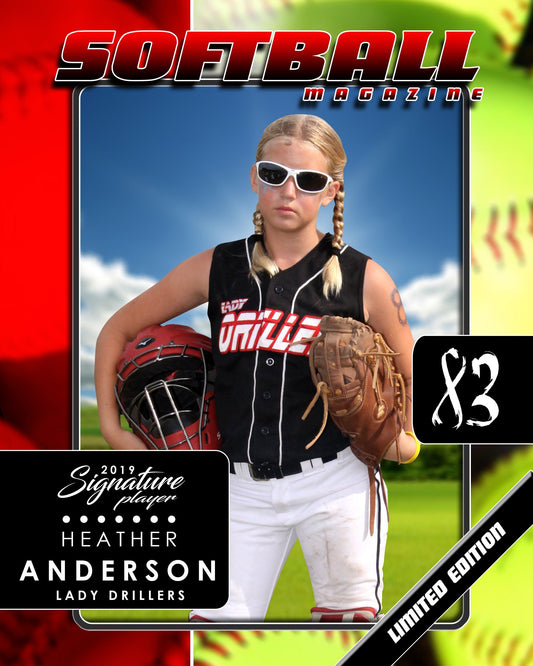Signature Player - Softball - V1 - Drop-In Magazine Cover Template-Photoshop Template - Photo Solutions