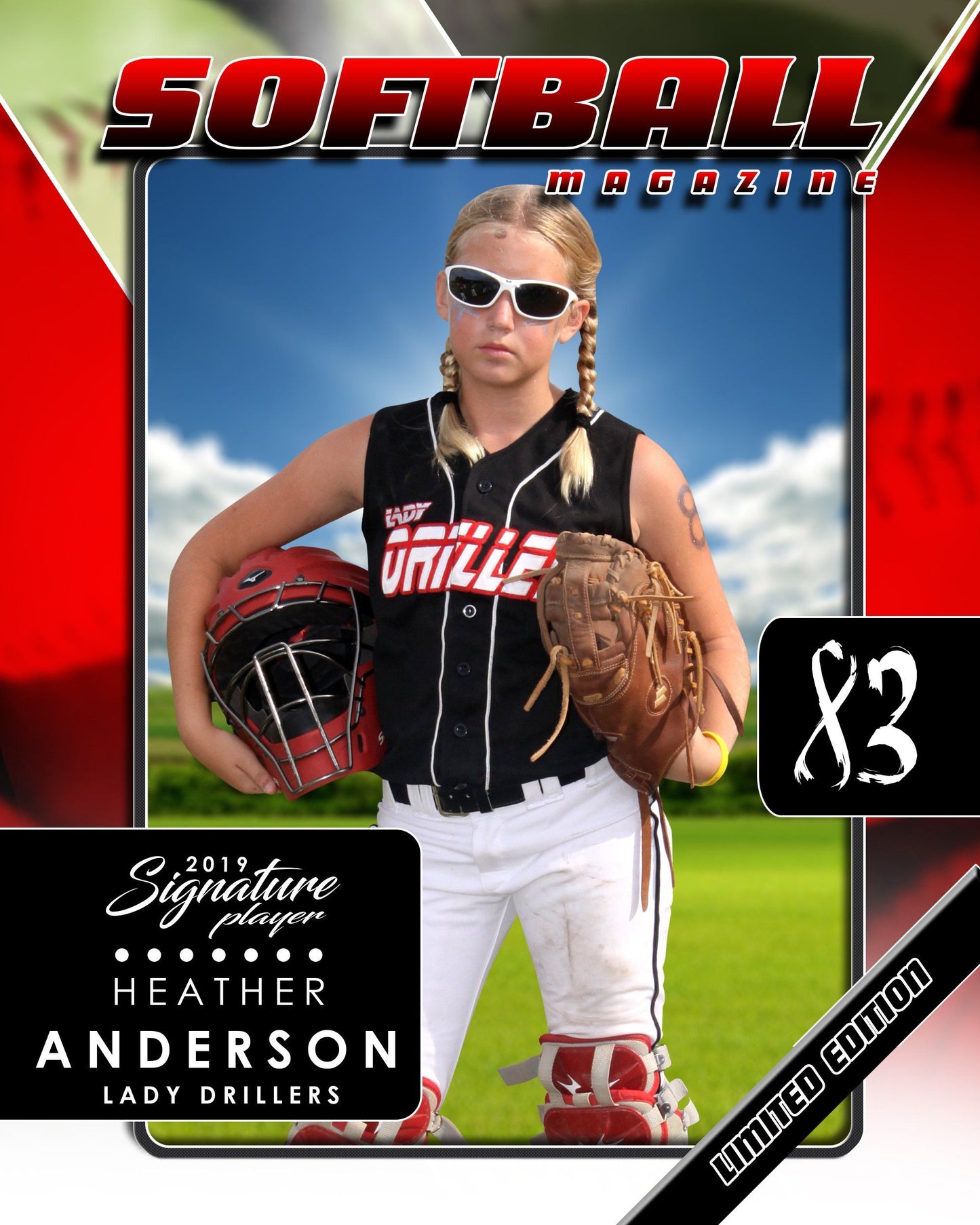Signature Player - Softball - V2 - Drop-In Magazine Cover Template-Photoshop Template - Photo Solutions