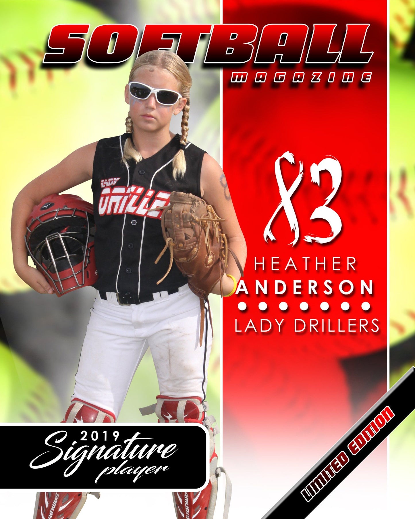 Signature Player - Softball - V1 - Extraction Magazine Cover Template-Photoshop Template - Photo Solutions