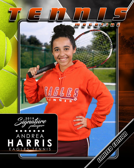 Signature Player - Tennis - V2 - Drop-In Magazine Cover Template-Photoshop Template - Photo Solutions