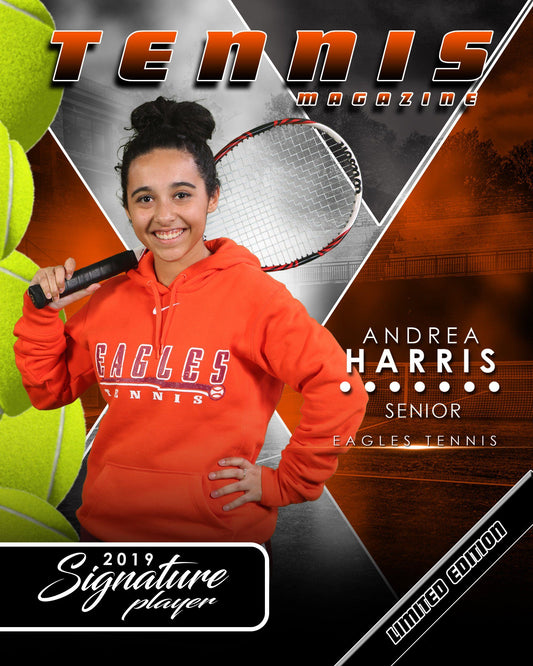 Signature Player - Tennis - V2 - Extraction Magazine Cover Template-Photoshop Template - Photo Solutions