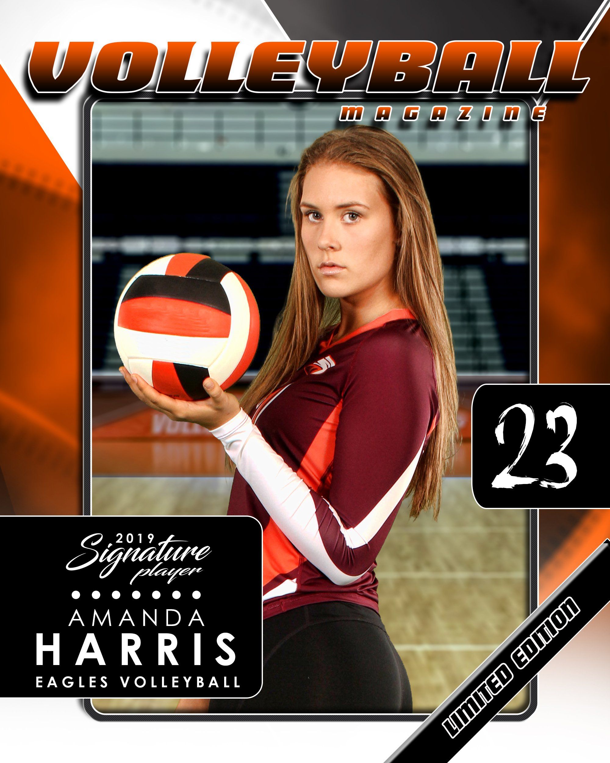 Signature Player - Volleyball - V2 - Drop-In Magazine Cover Template ...