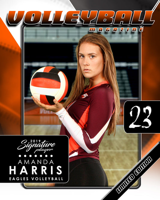 Signature Player - Volleyball - V2 - Drop-In Magazine Cover Template-Photoshop Template - Photo Solutions