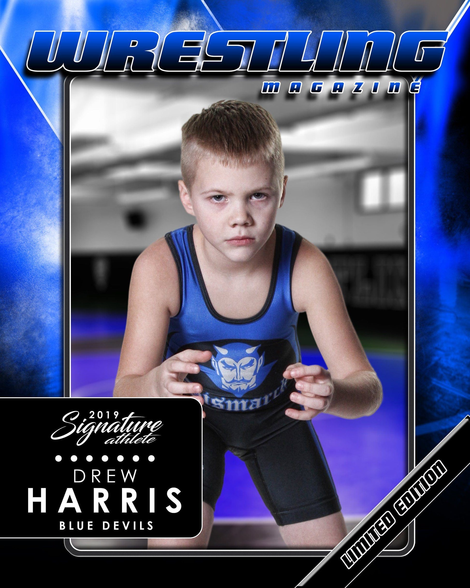 Signature Player - Wrestling - V2 - Drop-In Magazine Cover Template-Photoshop Template - Photo Solutions