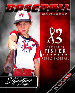Signature Player - Baseball - V1 - Extraction Magazine Cover Template-Photoshop Template - Photo Solutions