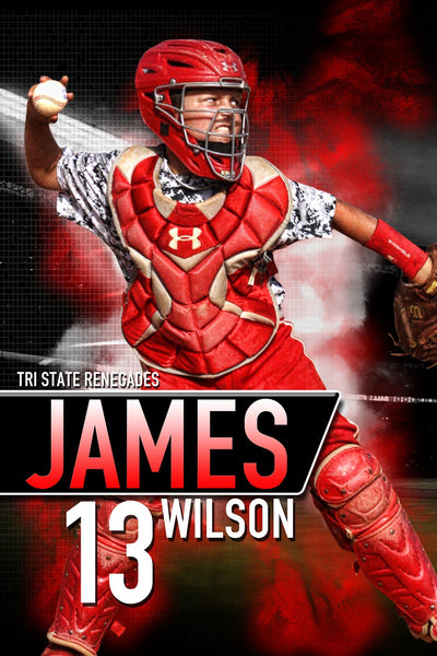 Center Field - MVP Series - Player Banner & Poster Template V-Photoshop Template - Photo Solutions
