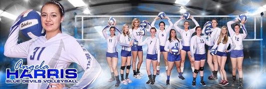 Under The Lights Volleyball - MVP Series - Panoramic-Photoshop Template - Photo Solutions