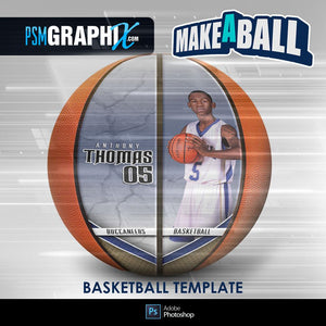 Metal - V.1 - Basketball (Full Size)  - Make-A-Ball Photoshop Template-Photoshop Template - PSMGraphix