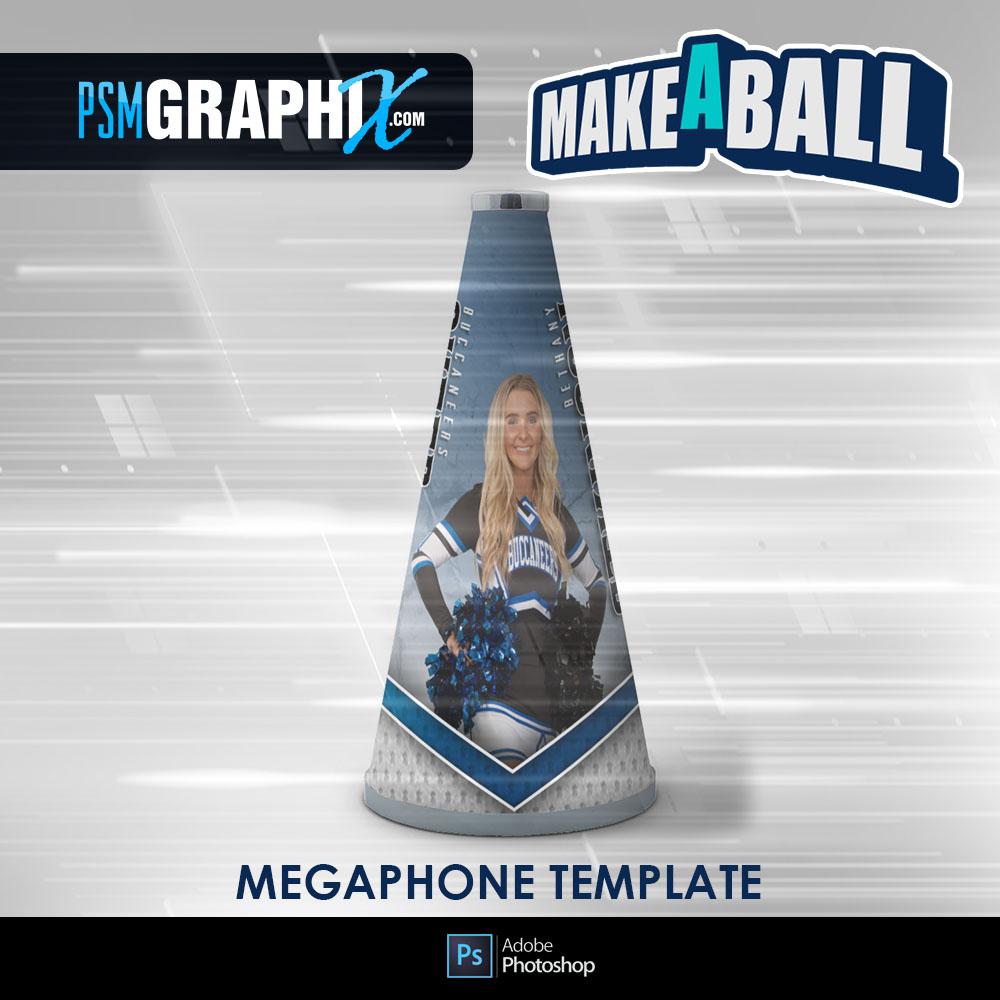 Metal - V.1 - Cheer Megaphone - Make-A-Ball Photoshop Template-Photoshop Template - PSMGraphix