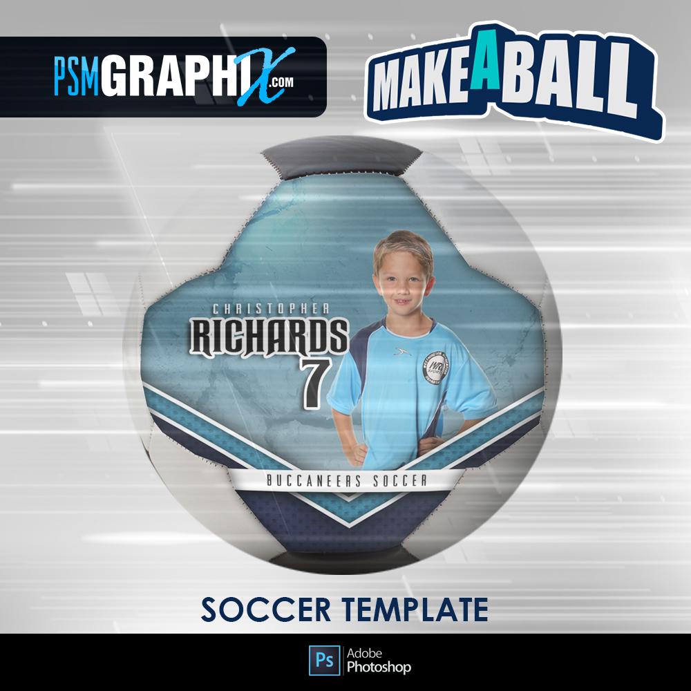 Metal - V.1 - Soccer Ball (Full Size)  - Make-A-Ball Photoshop Template-Photoshop Template - PSMGraphix