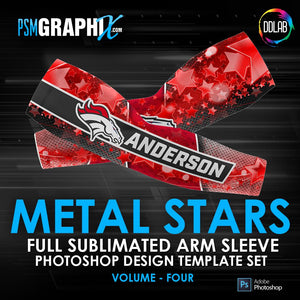 Metal Stars - V4 - Arm Sleeve Photoshop Template-Photoshop Template - PSMGraphix