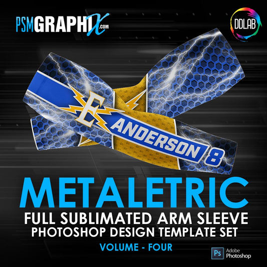 Metaletric - V4 - Arm Sleeve Photoshop Template-Photoshop Template - PSMGraphix