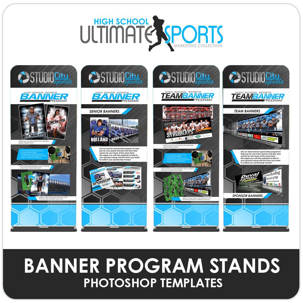 Player & Team Banner Program Banner Stands - Ultimate High School Sports Marketing Templates-Photoshop Template - Photo Solutions