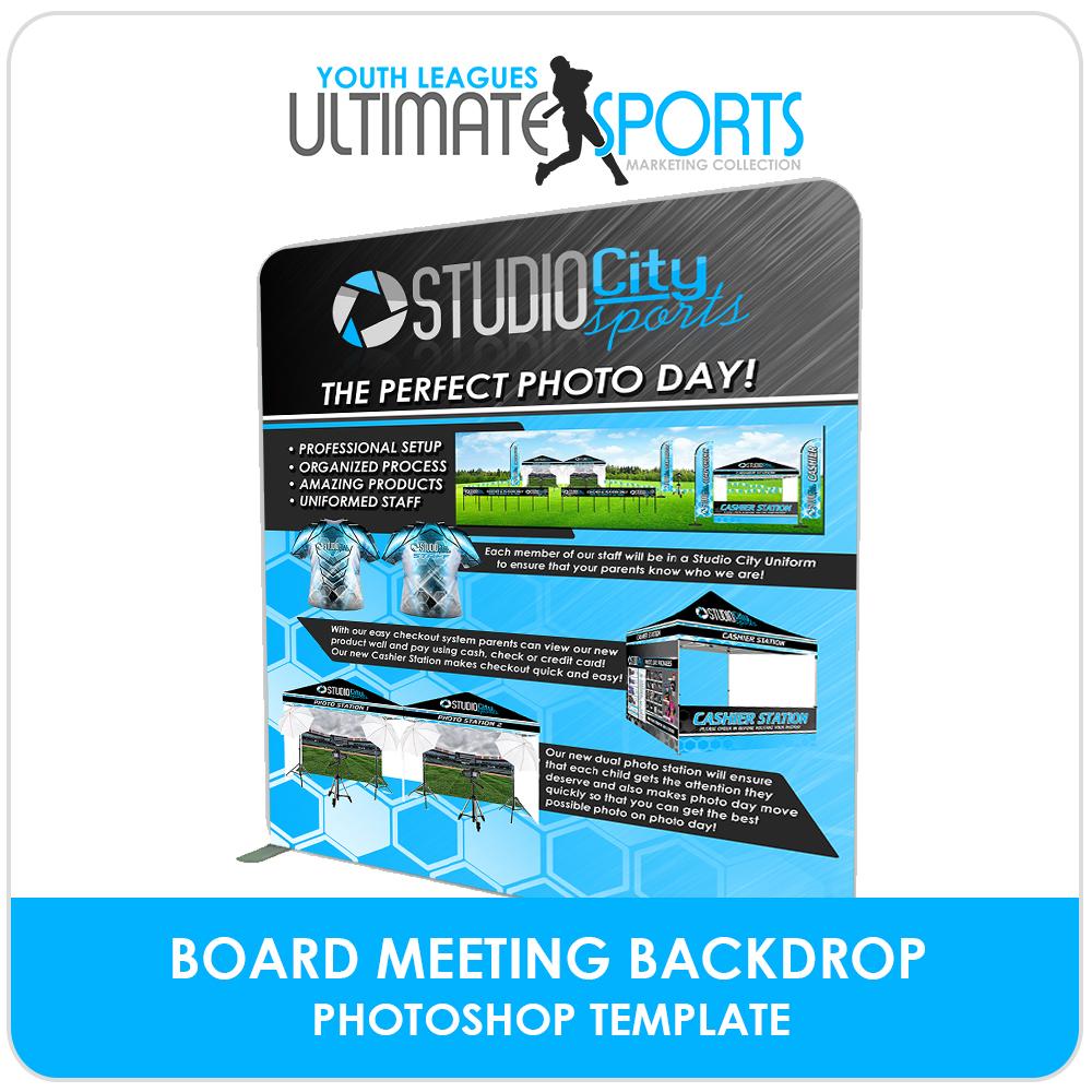 Board Meeting Backdrop - Ultimate Youth Sports Marketing Templates-Photoshop Template - Photo Solutions