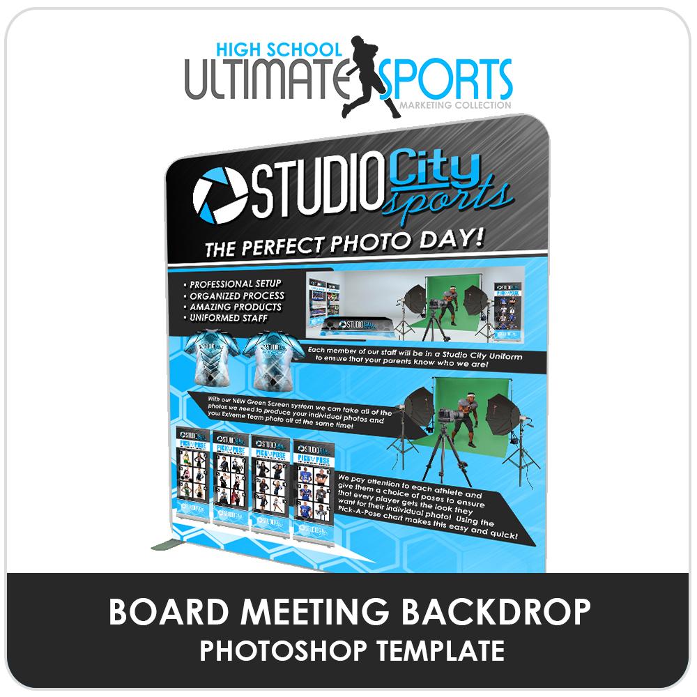 Board Meeting Backdrop - Ultimate High School Sports Marketing Templates-Photoshop Template - Photo Solutions