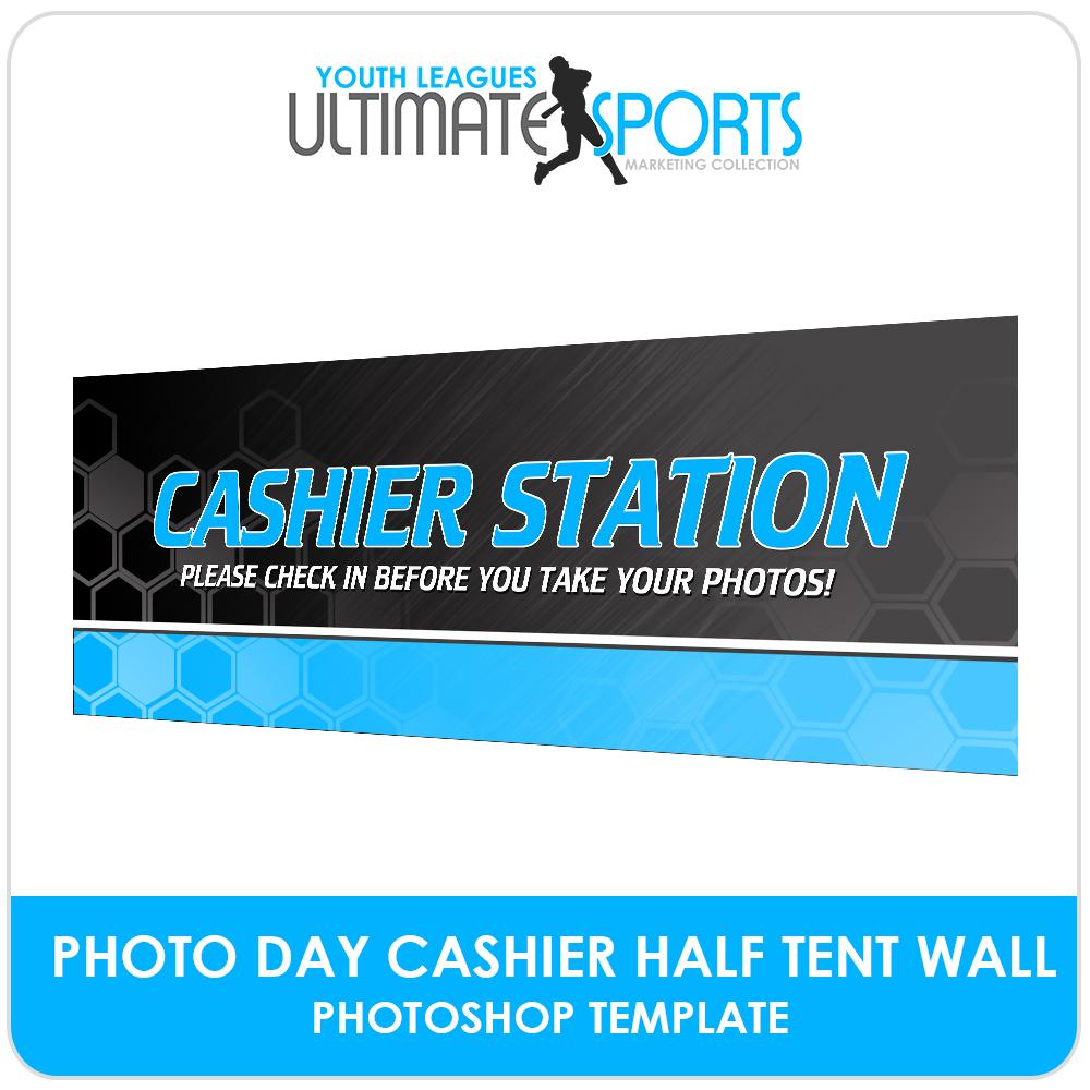 Cashier Tent Half Wall Banner - Ultimate Youth Sports Marketing Templates-Photoshop Template - Photo Solutions