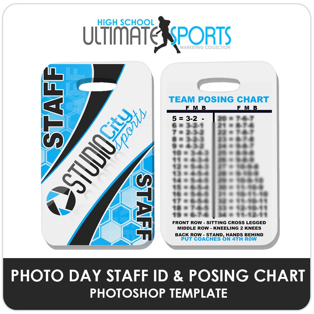 Staff ID Card & Posing Chart - Ultimate High School Sports Marketing Templates-Photoshop Template - Photo Solutions