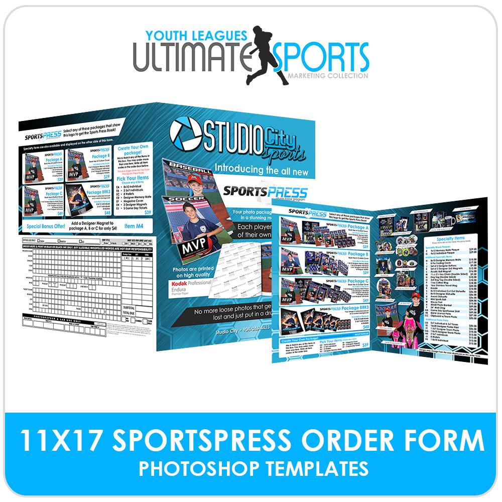 11x17 SportsPress Order Form - Ultimate Youth Sports Marketing Templates-Photoshop Template - Photo Solutions