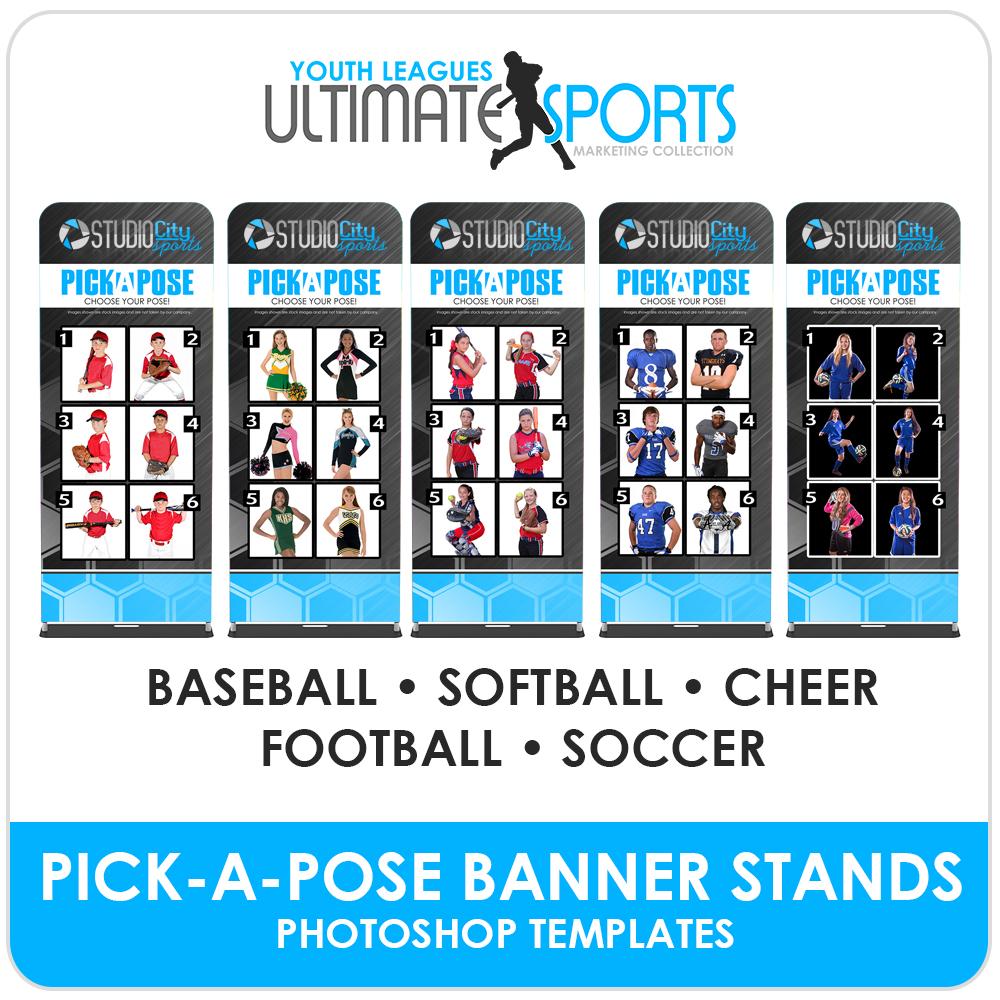 Pick A Pose Banner Stands - Ultimate Youth Sports Marketing Templates-Photoshop Template - Photo Solutions