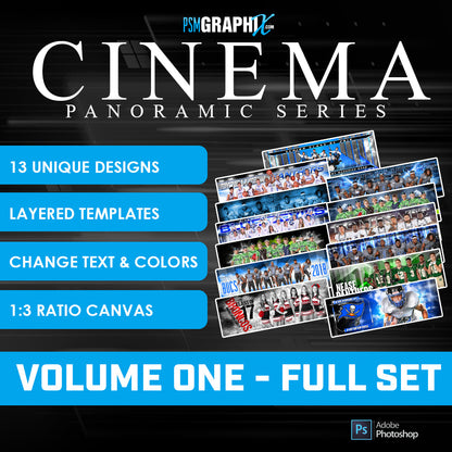 Bundle Template Set - Cinema Series Panoramics - Volume 1-Photoshop Template - PSMGraphix