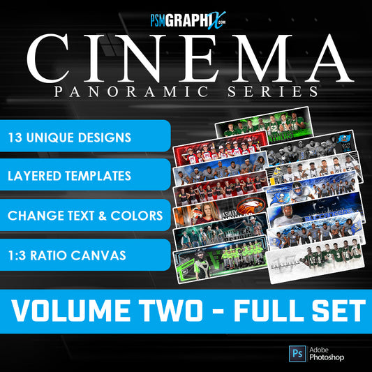 Bundle Template Set - Cinema Series Panoramics - Volume 2-Photoshop Template - PSMGraphix