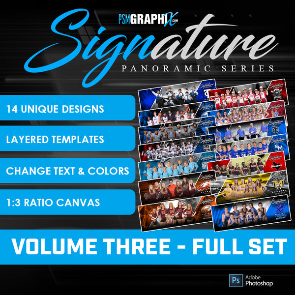 Bundle Template Set - Signature Series Panoramics - Volume 3-Photoshop Template - PSMGraphix