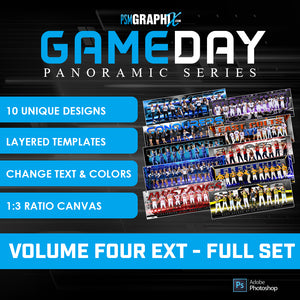 Bundle Template Set - Game Day Panoramics - Volume 4 EXT-Photoshop Template - PSMGraphix