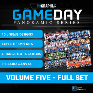 Bundle Template Set - Game Day Panoramics - Volume 5-Photoshop Template - PSMGraphix