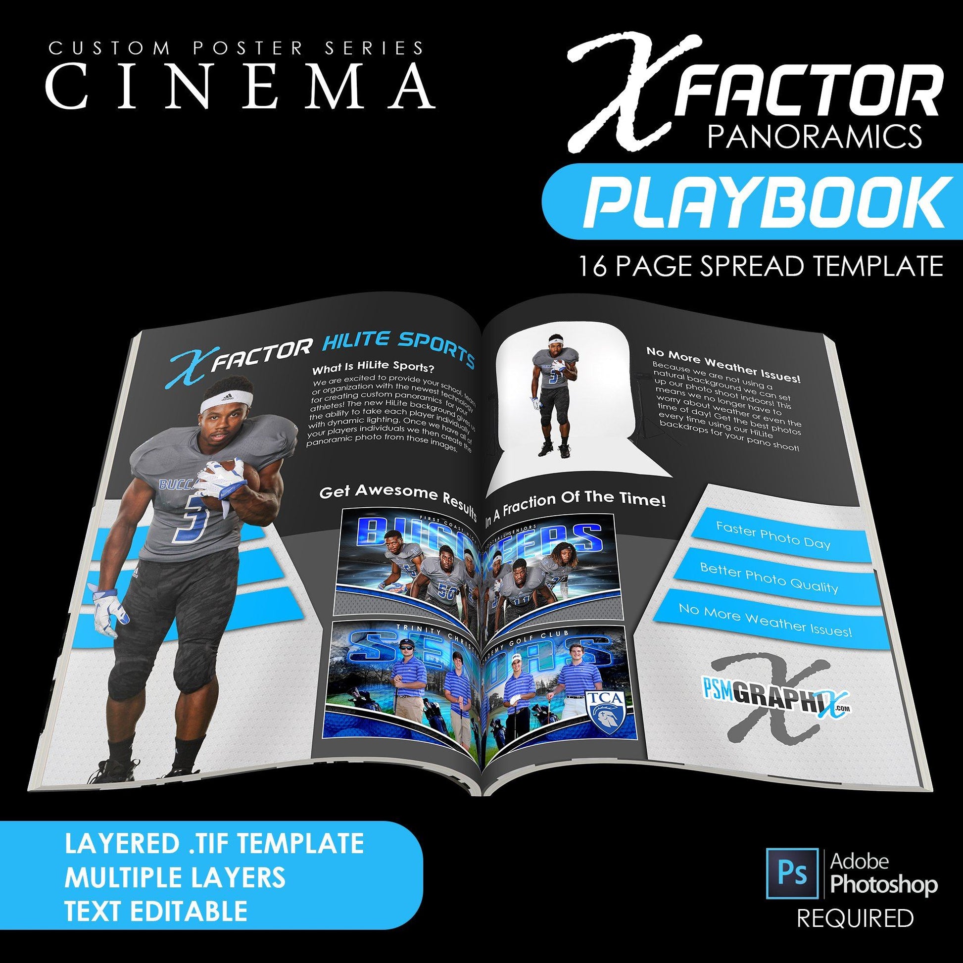 X FACTOR Panoramic Template Pack & Marketing Bundle - Limited Time Special-Photoshop Template - PSMGraphix