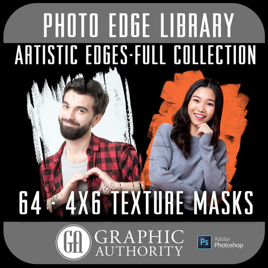 Photo Edge Library - Artistic Edges 4x6 - Full Collection-Photoshop Template - Graphic Authority