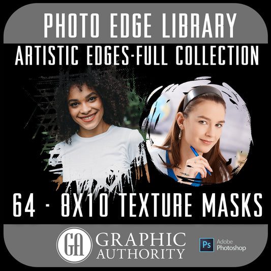 Photo Edge Library - Artistic Edges 8x10 - Full Collection-Photoshop Template - Graphic Authority