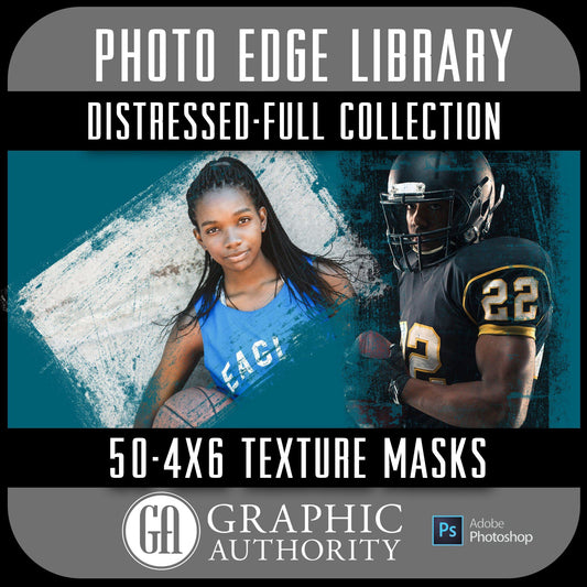 Photo Edge Library - Distressed Edges 4x6 - Full Collection-Photoshop Template - Graphic Authority