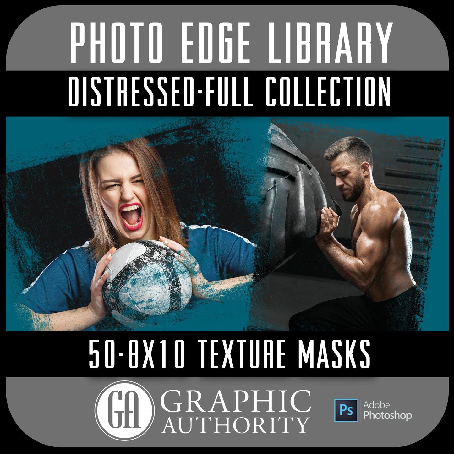 Photo Edge Library - Distressed Edges 8x10 - Full Collection-Photoshop Template - Graphic Authority