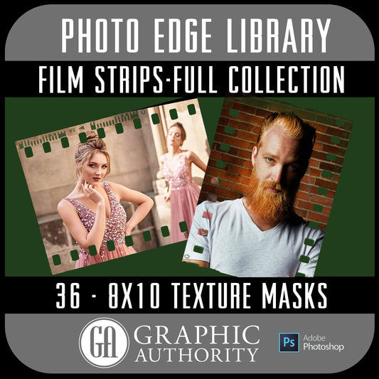 Photo Edge Library - Film Strip 8x10 - Full Collection-Photoshop Template - Graphic Authority