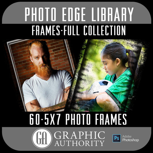 Photo Edge Library - 5x7 Photo Frames - Frame Elements-Photoshop Template - Graphic Authority
