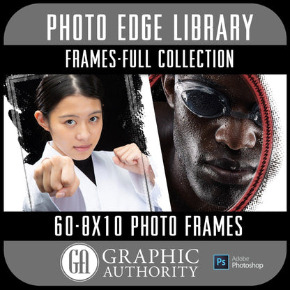 Photo Edge Library - 8x10 Photo Frames - Frame Elements-Photoshop Template - Graphic Authority