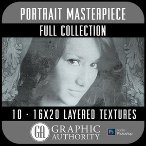 Portrait Masterpiece - Layered Textures - Full Collection-Photoshop Template - Graphic Authority