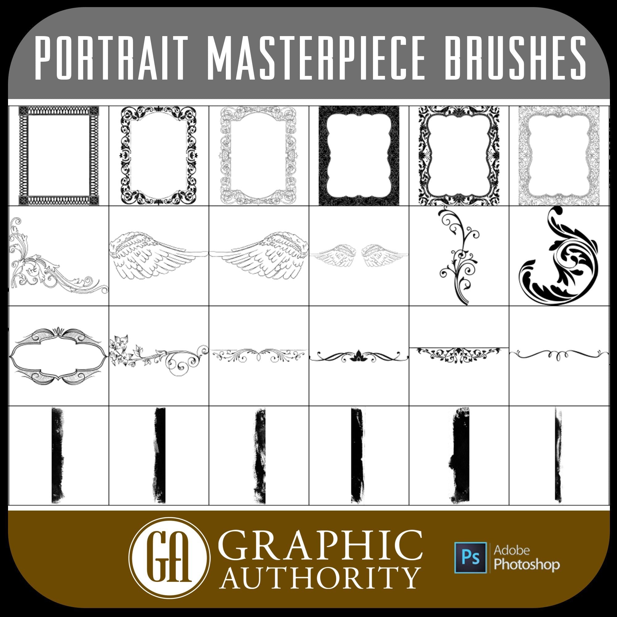 Portrait Masterpiece Collection - Photoshop ABR Brushes-Photoshop Template - Graphic Authority