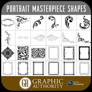 Portrait Masterpiece - Vector .CHS Photoshop Shapes-Photoshop Template - Graphic Authority