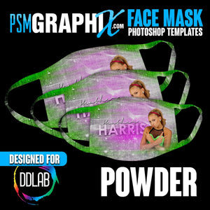 Powder - Face Mask Template Set (DDLAB) 3 Sizes-Photoshop Template - PSMGraphix