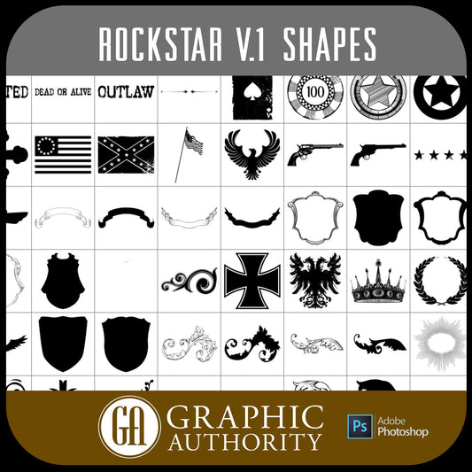 Rockstar v.1 - Vector .CHS Photoshop Shapes-Photoshop Template - Graphic Authority