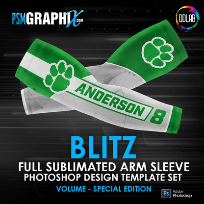 Blitz - Special Edition - Arm Sleeve Photoshop Template-Photoshop Template - PSMGraphix